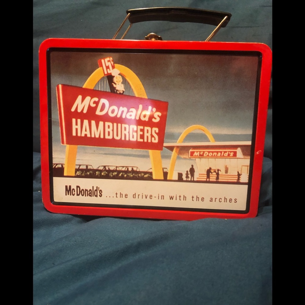Vintage 1998 McDonald's Hamburgers Collectible Tin Lunch Box